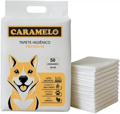 Tapete Higiênico Pet Caramelo 60x60 – 50 Unidades | Ultra Absorvente, Antiodor, Vedação Total | Para Cães Filhotes e Adultos
