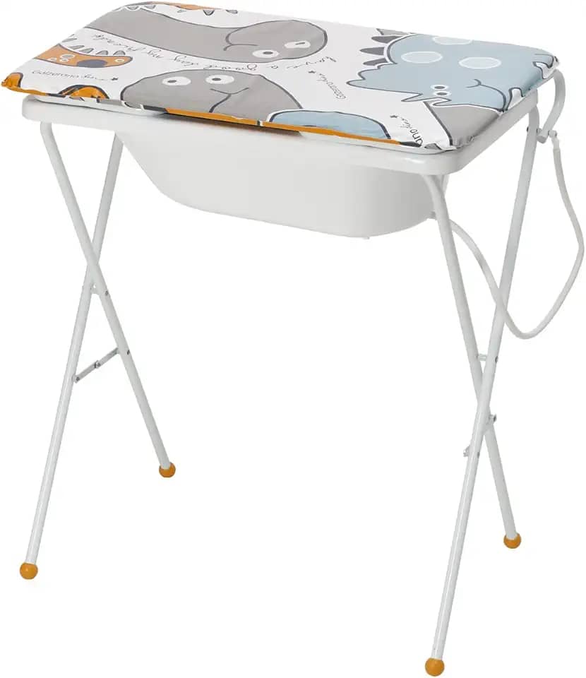 Banheira Para Bebe Com Suporte Trocador Até 20Kg Standard II Galzerano Dino