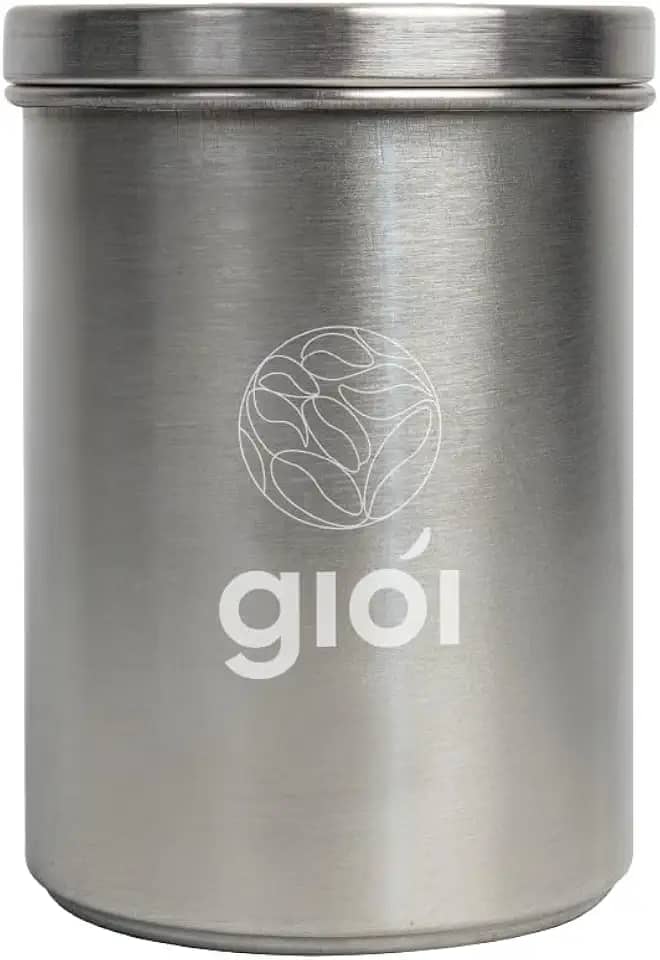 Giói Cafés Especiais - Pote Hermético em Inox, 600ml, Prata, para Café em Grãos ou Moído