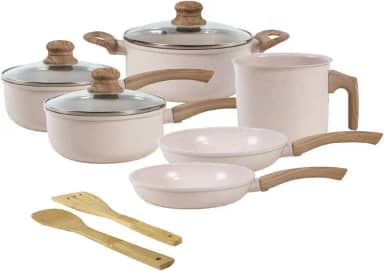 Jogo de Panelas de Alumínio Revestimento Cerâmico com Antiaderente Ecoglide Tuut Vanilla 8 peças