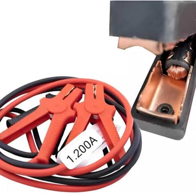 Cabo de Chupeta 1200 Amperes Para Caminhão Carro Moto Onibus Caminhonete Trator Forte Grosso Comprido Fios e Garras em Cobre Legitimo