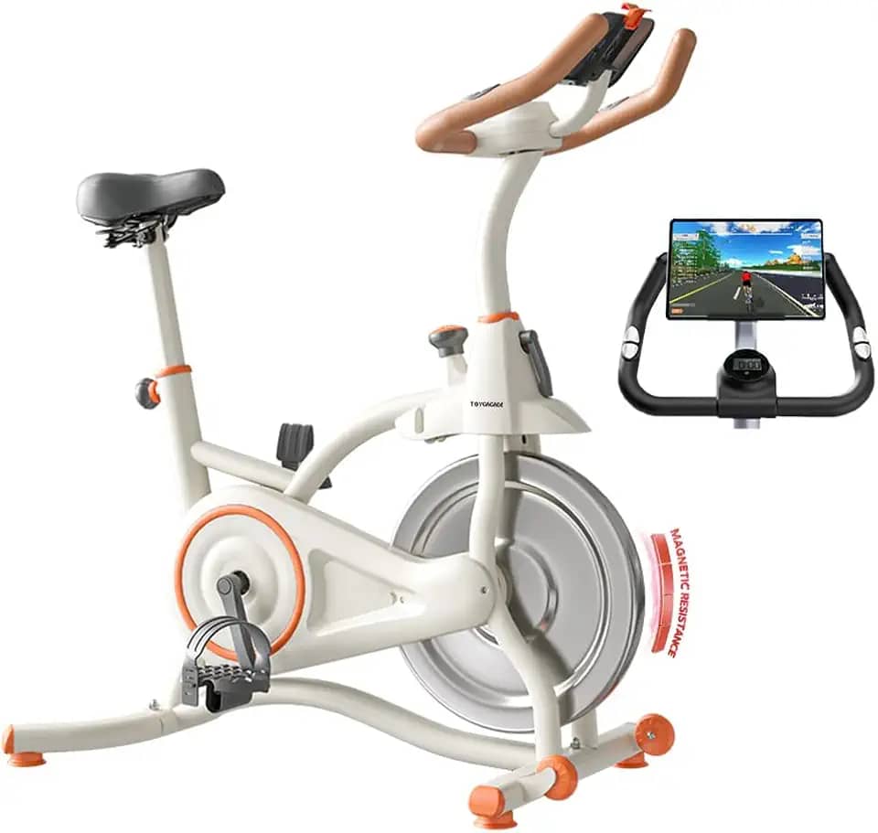 Bicicleta Ergométrica - Istema de Resistência Magnética Silencioso (<40dB), Relógio Eletrônico e Suporte para Tablet - Ideal para Casa e Academia (Carga até 150kg) - Ajustável