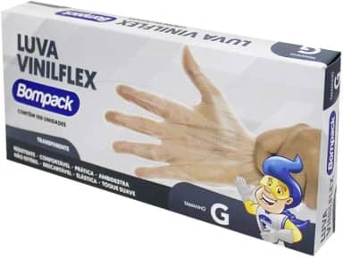 bompack Luva Vinilflex Transparente 100 Unidades