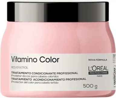L'Oréal Professionnel Máscara de Tratamento Vitamino Color, Protege e preserva a cor do cabelo, Aumenta o Brilho, Hidrata e Desembaraça, Para cabelos com coloração, 500g