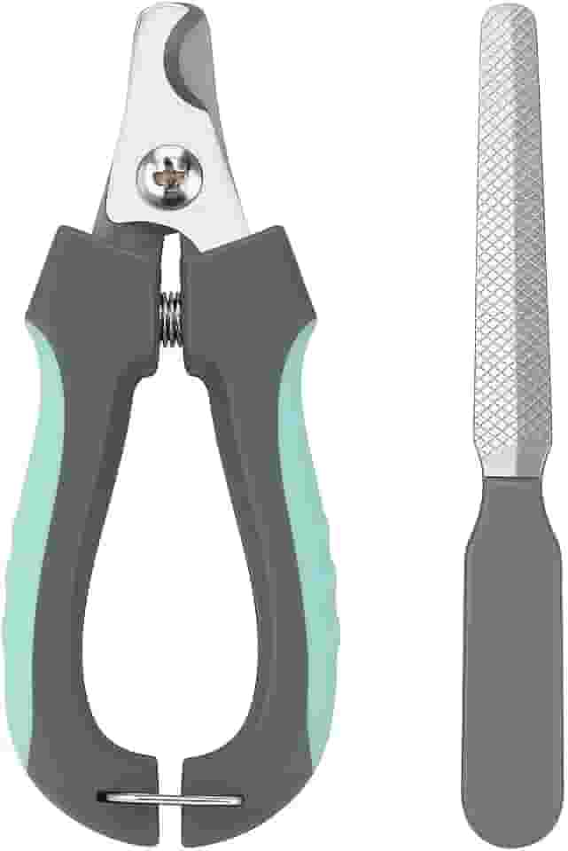 Cortador de Unha para Pet com Lixa Kit de Cortador e Lixa 12 cm Cachorro e Gato Cinza e Azul Higiene Pet