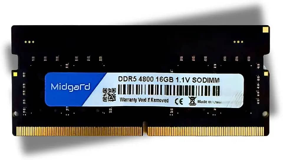 Memoria Midgard 16GB (1X16GB) DDR5 SODIMM 4800MHZ CL40 1,1V Para Notebook