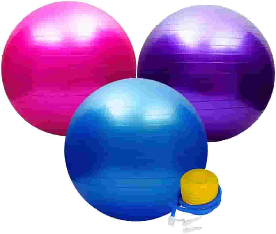 Bola Suiça 65cm Fitness Yoga Pilates Funcional Com Inflador Manual