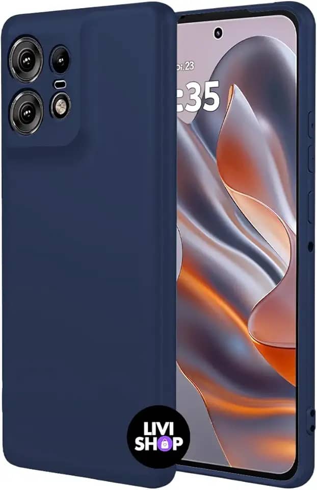 Capa Case Capinha Compatível Motorola G75 Silicone Com Bordas Elevadas Aveludada Forro Premium (AZUL MARINHO)