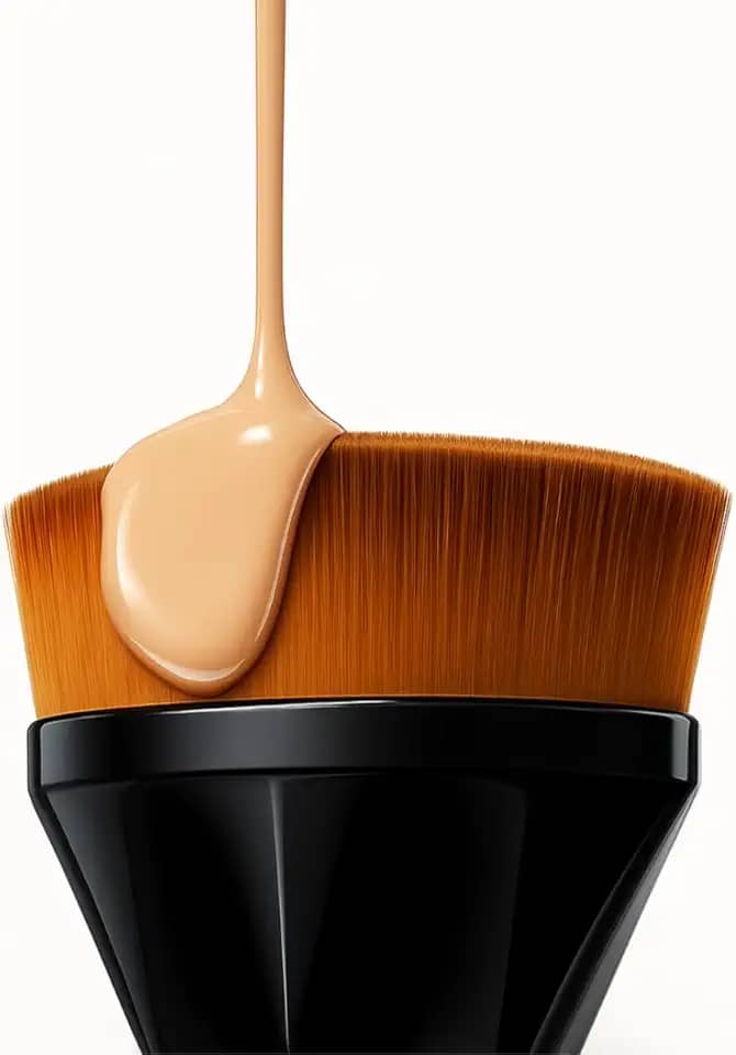 Pincel Mágico Hexagonal para Base – Alta Densidade, Acabamento Perfeito e Sem Marcas | Flawless Brush Tiktok | Estojo Portátil