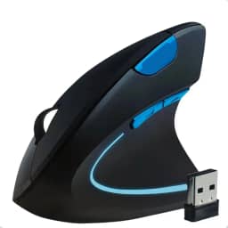 Mouse Vertical Sem Fio Ergonômico Recarregável, Conforto para Longas Horas, Conexão 2.4G USB + Bluetooth, Gamer e Profissional, Preto