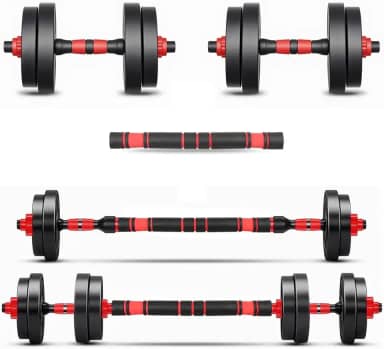 Kit Haltere 6 em 1 Ajustável para Musculação - 15kg Preto - Multifuncional com Barra e Kettlebell
