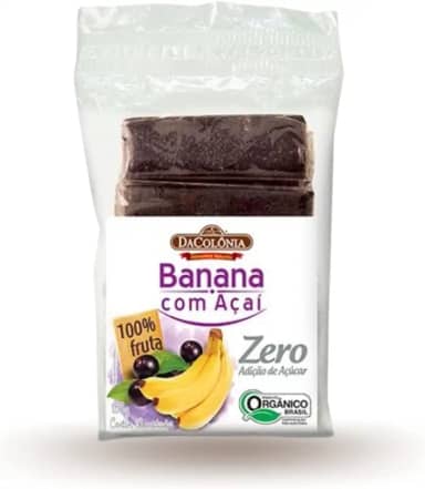 BARRINHA DE BANANA COM AÇAÍ ZERO AÇÚCAR- 150G DaColônia