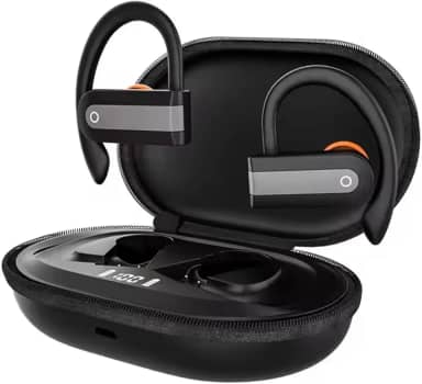 Fone de Ouvido Bluetooth Esportivo 5.4 com Gancho Som HD, Bateria Duradoura, Resistente à Suor IPX5, Cancelamento de Ruído, Microfone, LED Display e Conexão Sem Fio Estável para Corrida e Academia