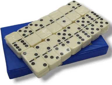 JOGO DE DOMINÓ PROFISSIONAL DE OSSO ESTOJO COM 28 PEÇAS GRANDES PROFISSIONAL COM ESTOJO PARA ARMAZENAGEM