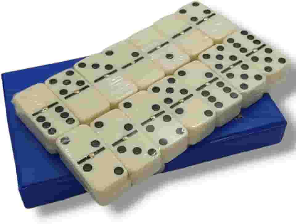 JOGO DE DOMINÓ PROFISSIONAL DE OSSO ESTOJO COM 28 PEÇAS GRANDES PROFISSIONAL COM ESTOJO PARA ARMAZENAGEM