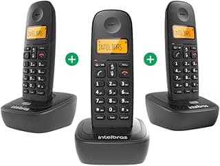 Kit Telefone Sem Fio com 2 Ramais Adicionais TS 2513 Preto Intelbras