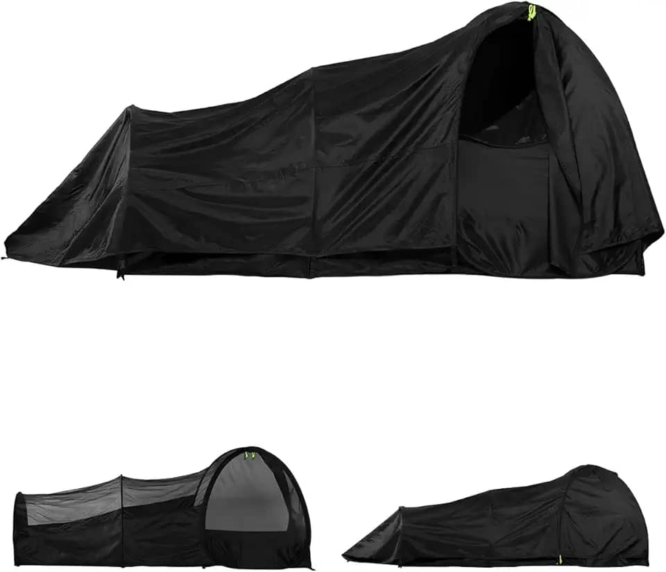 L RUNNZER Barraca para uma pessoa, barraca dobrável para 1 pessoa, capa ultraleve para acampamento, mochila e trekking com mosca de chuva, à prova de chuva e à prova d'água