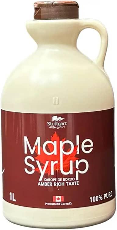 Stuttgart Maple Syrup Tradicional 1 Litro - Amber Rich Taste - 100% Puro - Xarope De Bordo Canadense
