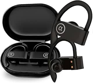 Fone de Ouvido Bluetooth 5.4 Esportivo com Microfone – Bateria de 45h, Antirruído, IPX5 à Prova d'Água – Estojo com Display LED – Ideal para Treinos, Corridas e Chamadas Nítidas