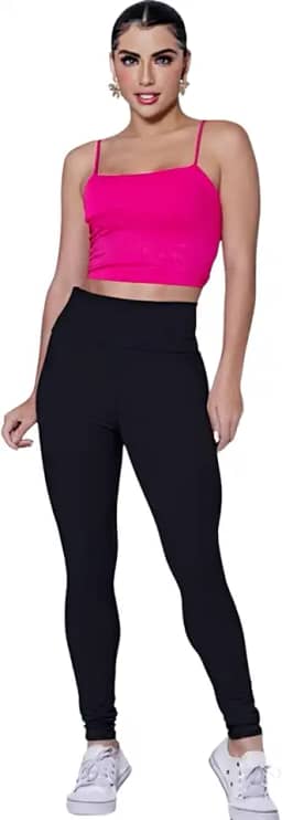 Calça Legging Suplex Feminina Fitness Academia Não Marca Cós Alto e Modeladora