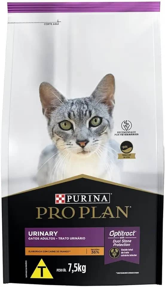 PURINA Pro Plan Ração Nestlé Purina Proplan Urinary Para Gatos Adultos Sabor Frango E Arroz 7 5Kg Purina Sabor Frango