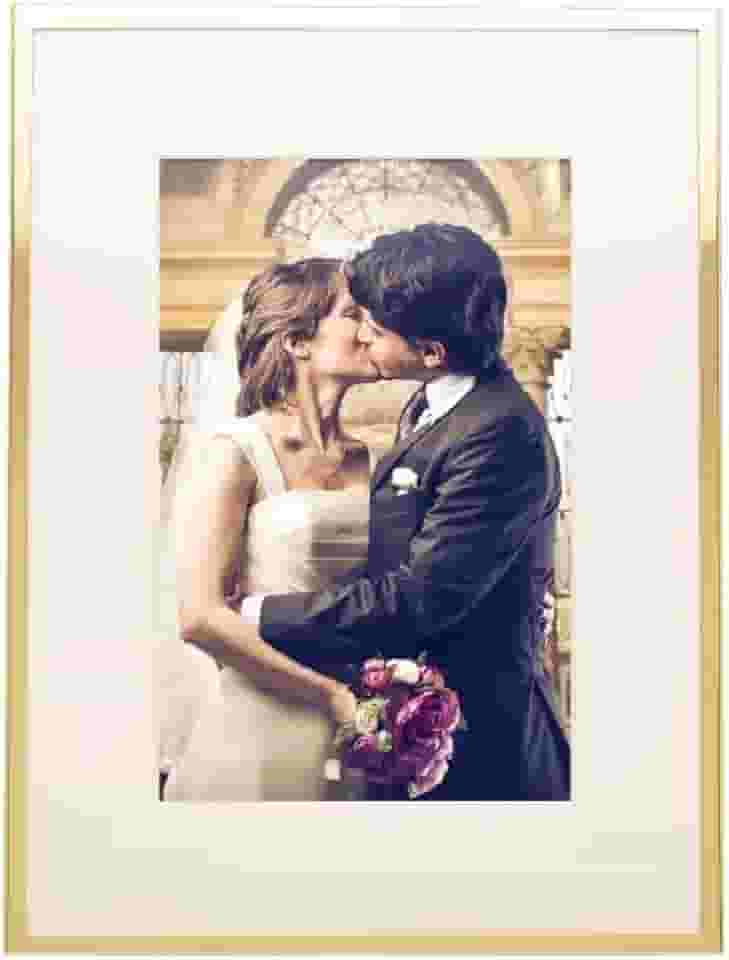 WOLFF - Porta-Retrato de Aço Inox Basic Dourado 10cm x 15cm