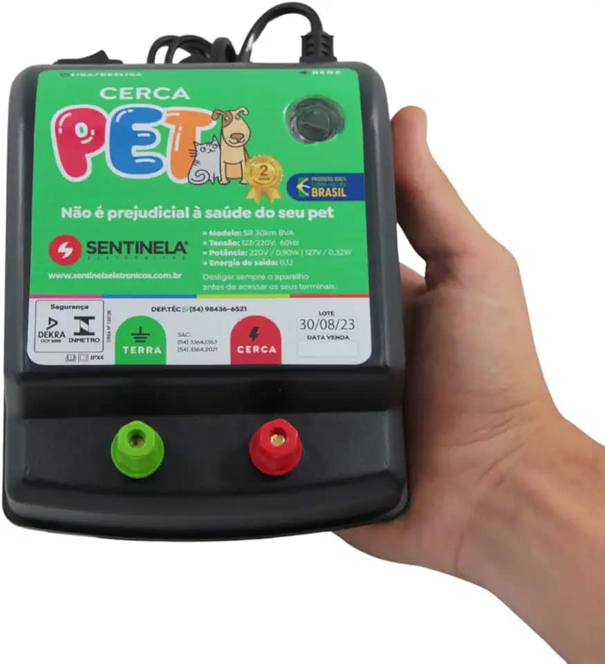 Cerca Elétrica para Animais de Estimação, 30km, Bivolt, Seguro para Cães e Gatos