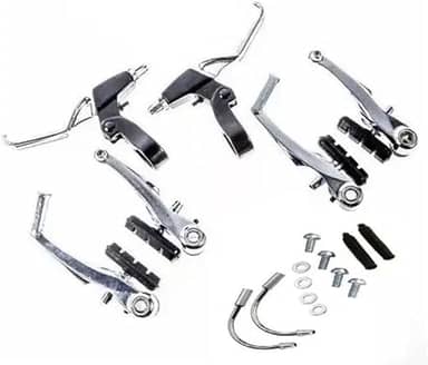 FREIO V-BRAKE COM MAÇANETA DE ALUMINIO PRATA P/BICICLETA