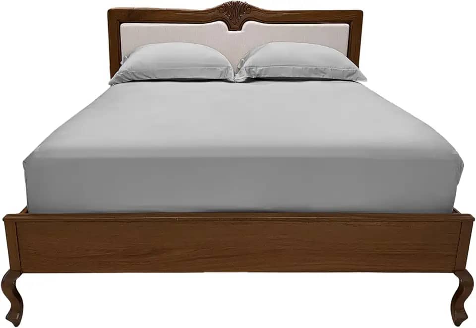 Jogo de Cama Casal Padrão Percal 400 Fios 100% Algodão Egípcios 03 Peças Ruth Sanches Toque Premium Extra Macio – Prata