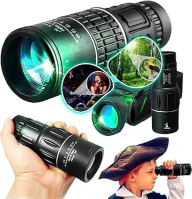 Monóculo Profissional Tático De Longo Alcance 16x52 | Zoom De 60Mts A 8Km | Lente HD De Alta Definição | Dia/Noite | À Prova D'água | Leve, Compacto, Resistente, Com Lente De Aumento.