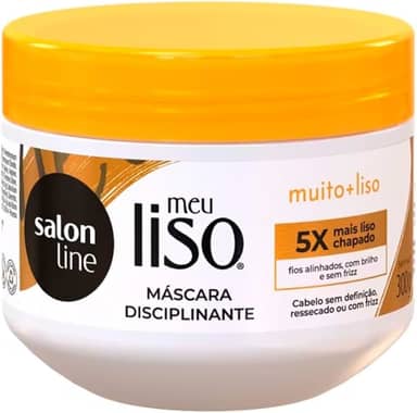 Salon Line, Máscara Capilar Hidratante, Meu Liso, Muito + Liso, Vegano - Para Cabelos Lisos Naturais, Alisados ou Relaxados, 300 g