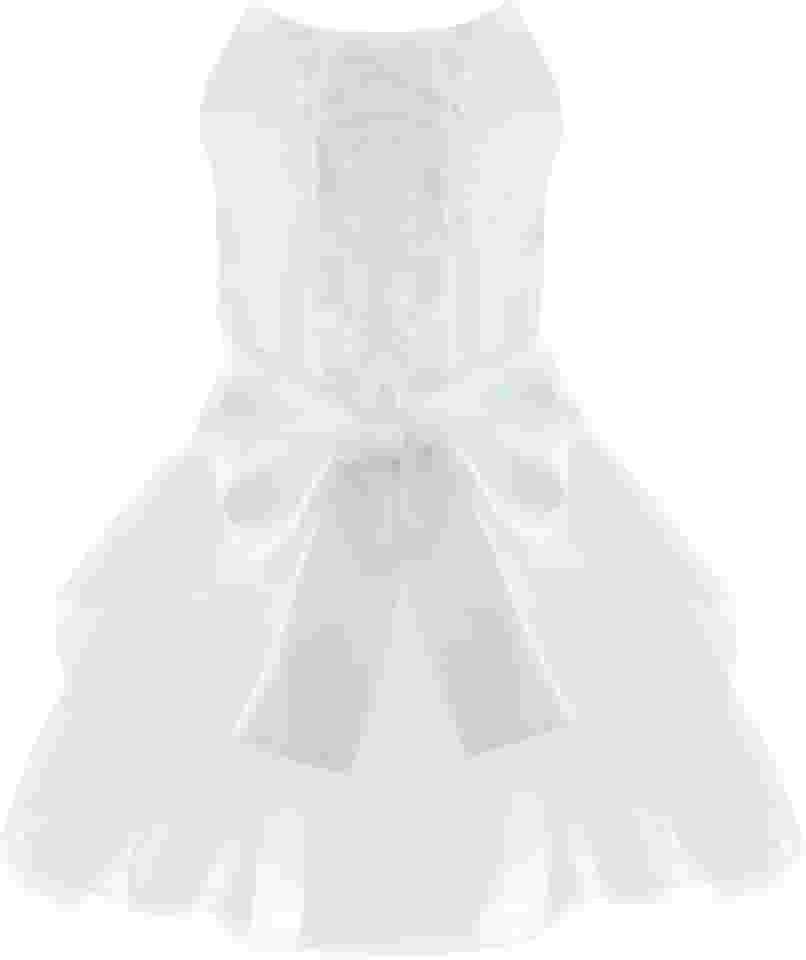 Vestido para cachorro, vestido de casamento para animais de estimação, saia tutu formal de princesa com laço, roupa de festa de aniversário para filhotes, roupas para meninas para cães pequenos e