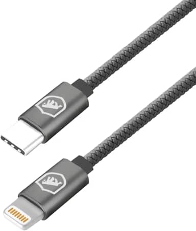 Gshield Cabo de Dados e Carregamento Rápido Symetric em Termoplástico Reforçado 1,5 Metros, Cinza (Lightning/Tipo C, Cinza)