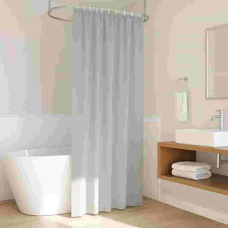 Cortina Para Box Banheiro Pvc Antimofo Flexível 1.40mx2.00m (Branco)