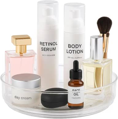 Paramount Organizador Redondo Giratório | Cosméticos, Porta Maquiagem, Produtos de Beleza | Transparente 18x18x4