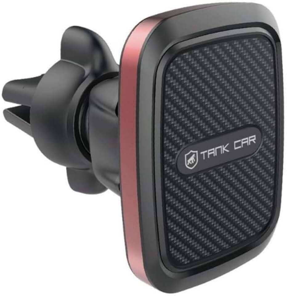 Gshield Suporte Veicular Magnético com 6 Imãs para Celular, GPS, Base Ajustável 360º e 2 Placas Metálicas de Fixação, Tank Car Preto