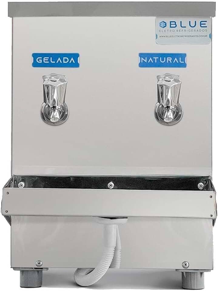 Bebedouro Purificador Industrial Blue Bancada 2 Torneiras Natural e Gelada 10L Inox PIB10L220VN-2T 220V