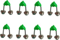 ZYYC 8 peças de vara de pesca extra alto alarme alarme duplo alerta verde prateado para todos os tipos de vara do mar