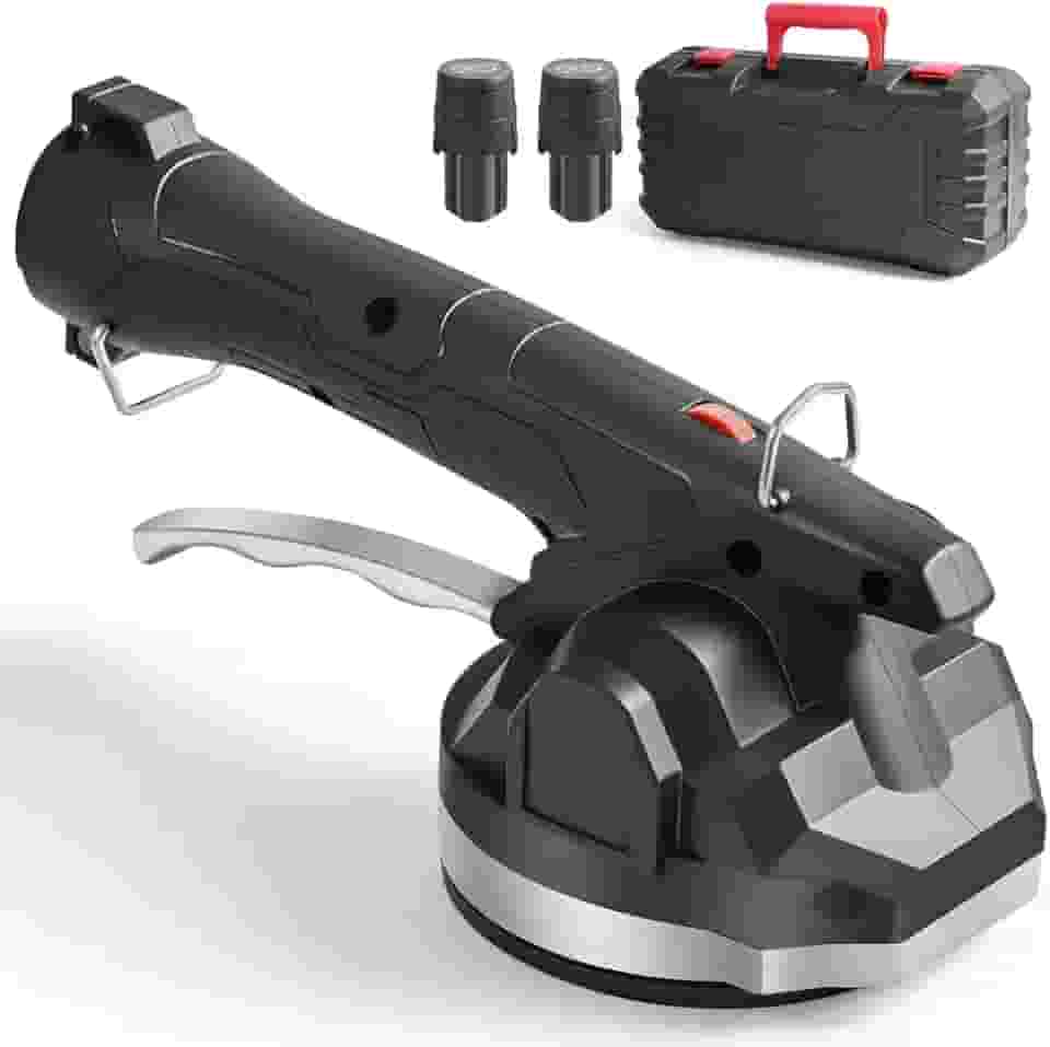 Máquina Assentar Piso Ventosa, Ventosa para Porcelanato, Máquina Elétrica para Piso Porcelanato, Ventosa de Sucção até 100kg, 2 Baterias, Trava de Sucção, 6 Velocidades de Ajuste