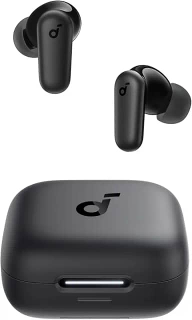 soundcore P30i da Anker, Fone de Ouvido Bluetooth 5.4 com Cancelamento de Ruído Adaptativo, Graves Poderosos, 45H de Reprodução, Estojo 2-em-1 com Suporte para Celular, IP54, Fone sem fio TWS, Preto
