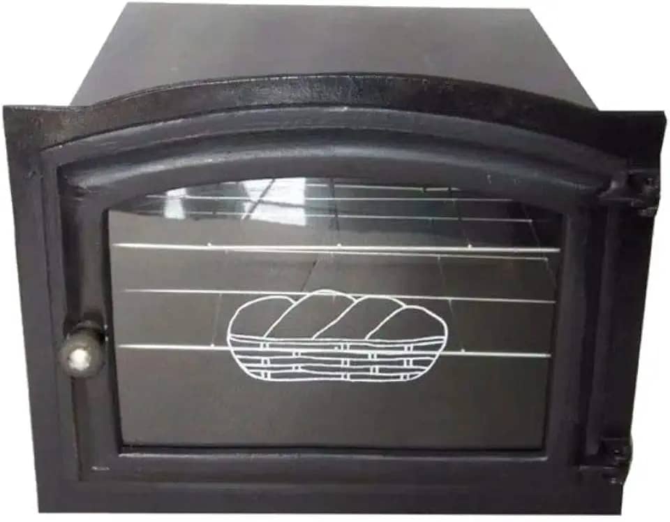 Forno Ferro Fundido Porta Vidro Fogão A Lenha 50x47x33cm G