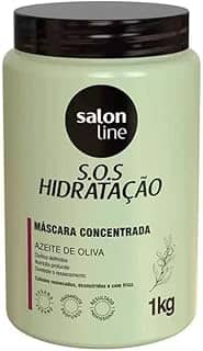 Salon Line, Máscara Capilar, SOS Hidratação, Azeite de Oliva, Vegana - Cabelos Cacheados e Crespos, 1 Kg