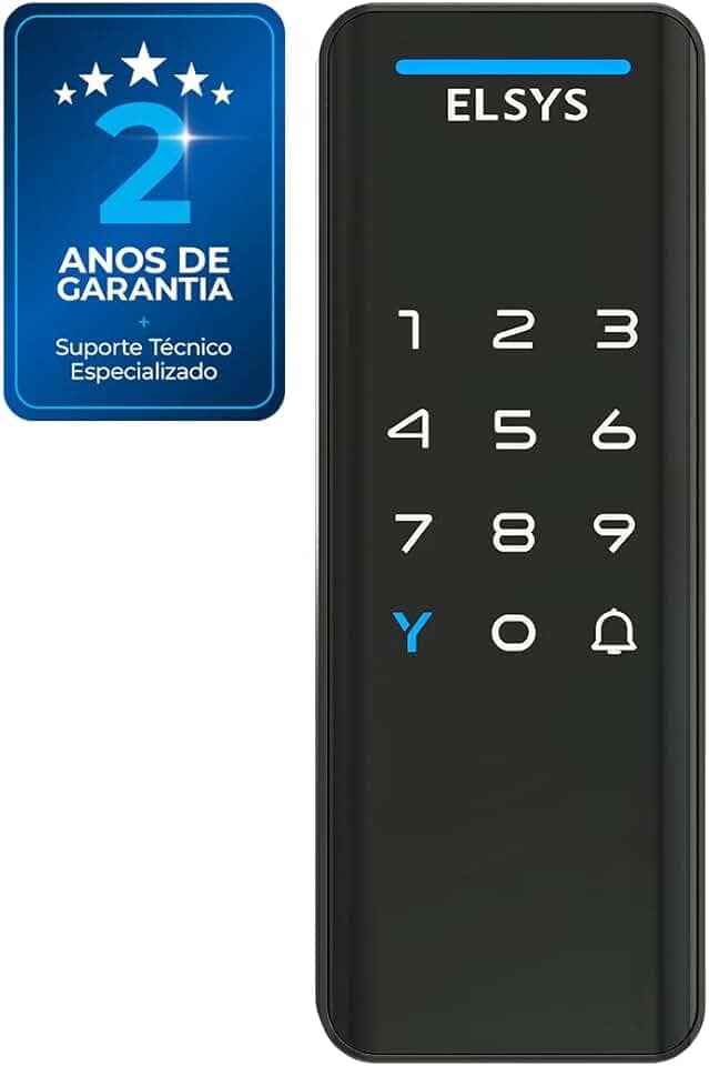 Fechadura Digital de Sobrepor, Abertura por senha ou tag, Pop, Preta, DS1100V, Elsys