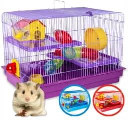 Gaiola Hamster Grande 2 Andares Gigante Completa Com Tubo Labirinto (Lilás)