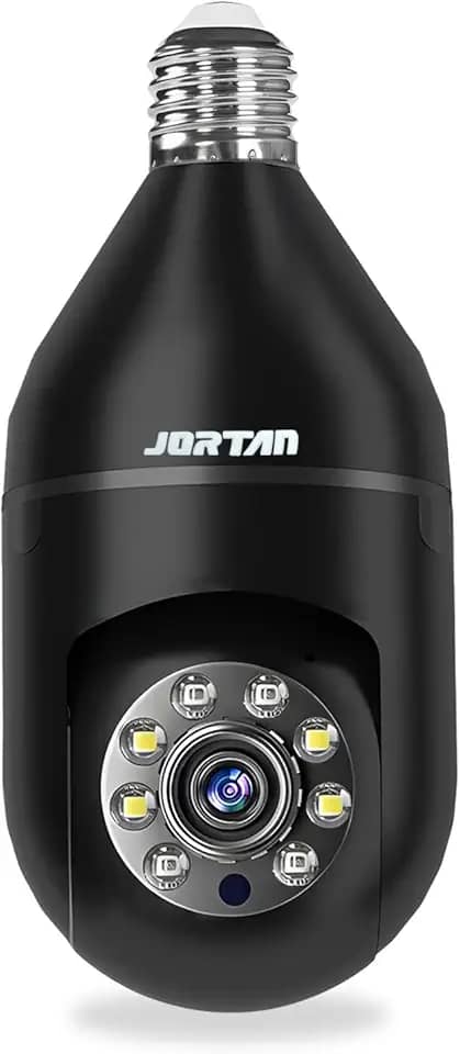 Câmera Lâmpada Wi-Fi 1080P Full HD 360° – Visão Noturna, Detecção Humana Inteligente, Áudio Bidirecional, Gravação em Nuvem e MicroSD até 128GB (preto)