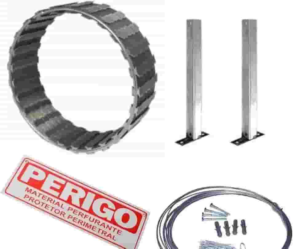 Kit Econômico Cerca Concertina Galvanizada 45cm para 5m para muros