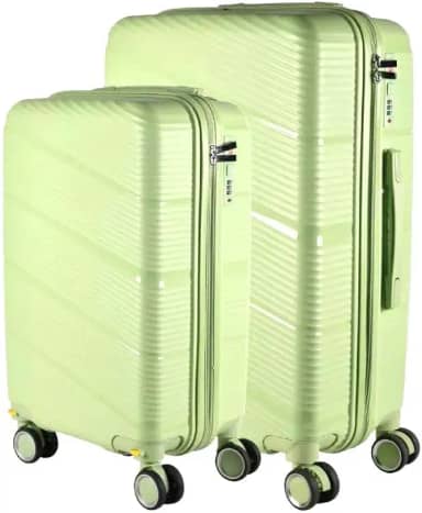 Conjunto Mala 23KG + Mala 10KG Polipropileno Inquebrável Dubai (Verde)
