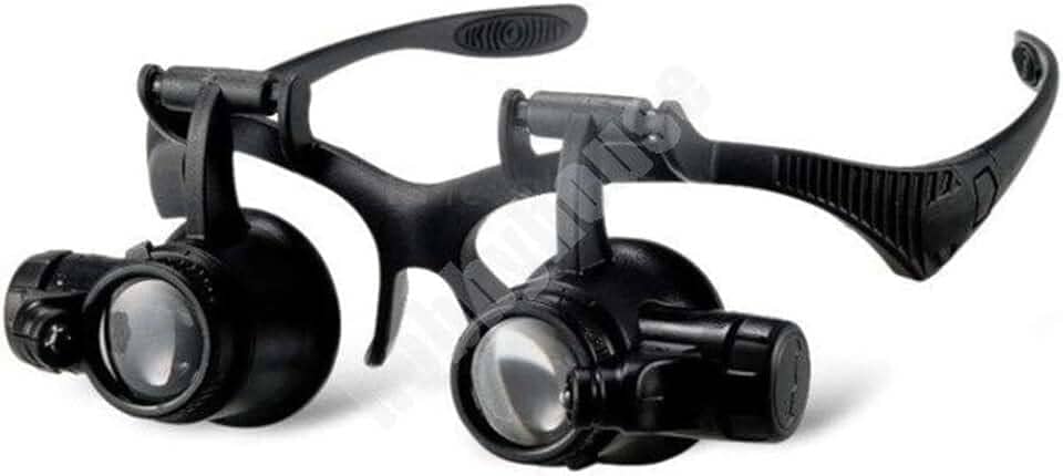 OCULOS LUPA CABECA 20X PROFISSIONAL LUZ DUPLA LENTE DE AUMENTO PARA REPARO JOIAS ELETRONICA ESTETICA RELOGIOS