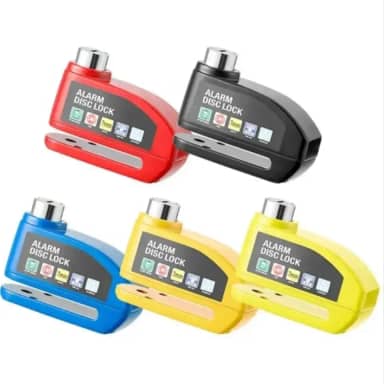 Trava de Disco para Moto com Alarme, 110 Decibéis, Cilindro Anti-Perfuração, Carcaça em Liga de Alumínio, Amarelo