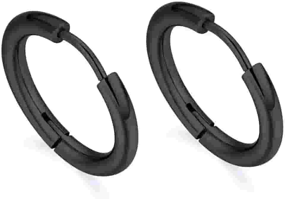 Brinco de argola Aço Inox 10mm 12mm 14mm 16mm 18mm 20mm Masculino Feminino Articulada 1 par